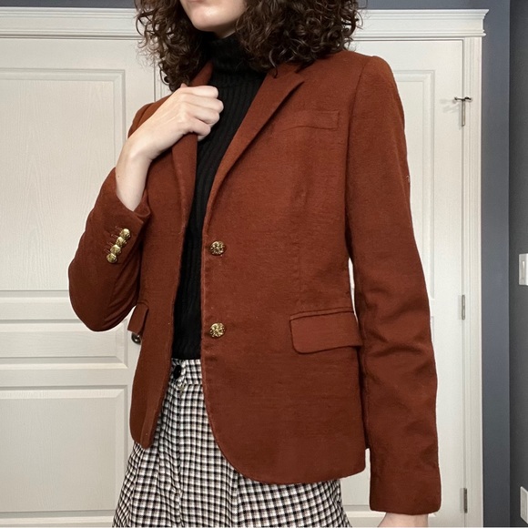 J-Crew Brown Wool Schoolboy Style Blazer - Picture 3 of 7